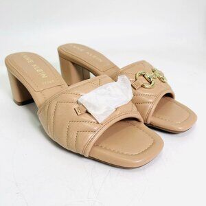 Anne Klein Kendra Nude Heeled Sandals Women’s Size 6 Stylish Block Heel New
